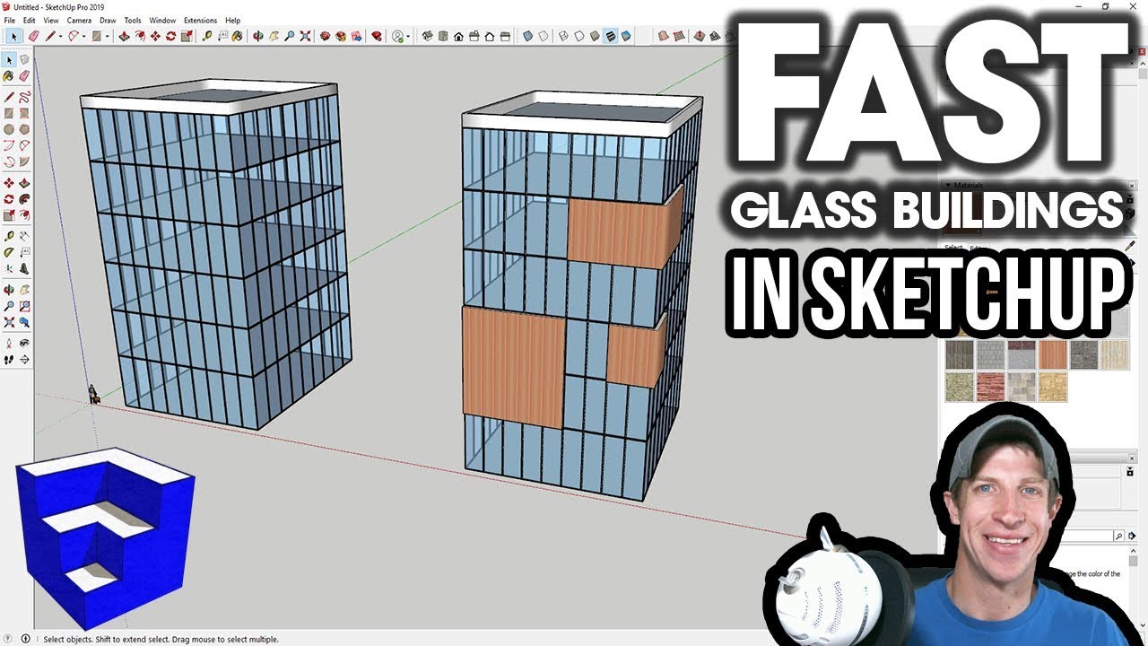 QUICK GLASS BUILDINGS in SketchUp with Curviloft and Lattice Maker