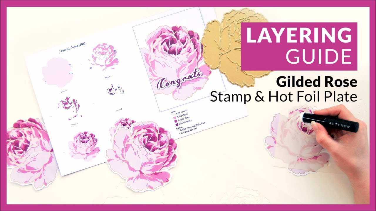 How to create gorgeous roses with Gilded Rose Layering Stencil & Hot Foil Plate Bundle