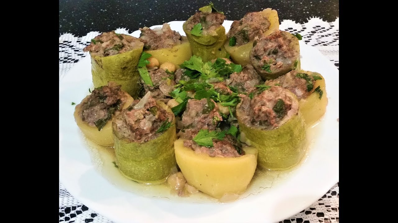 Dolma courgettes et pommes de terre  دولمة قرعة و البطاطا رائعة المذاق