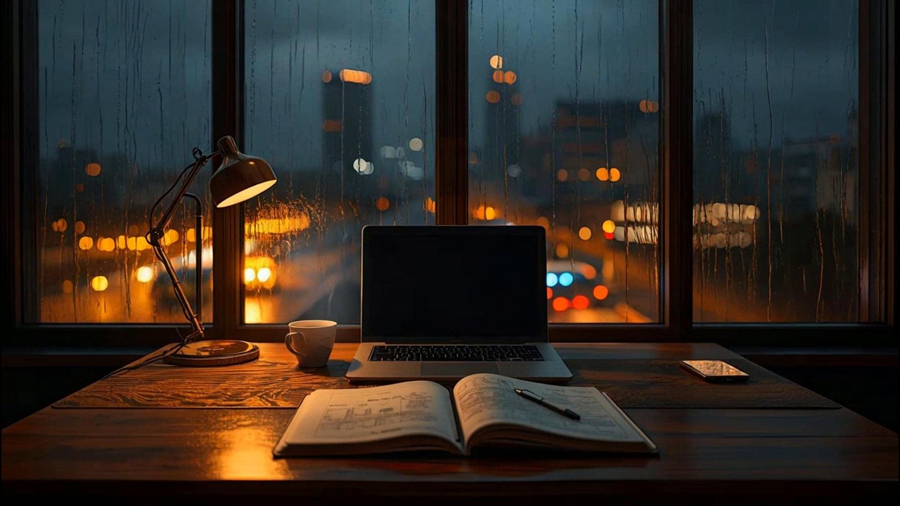 Rainy Night Jazz  Cozy Café Ambience for Deep Focus Study & Maximum Productivity  Work & Chill Vibes