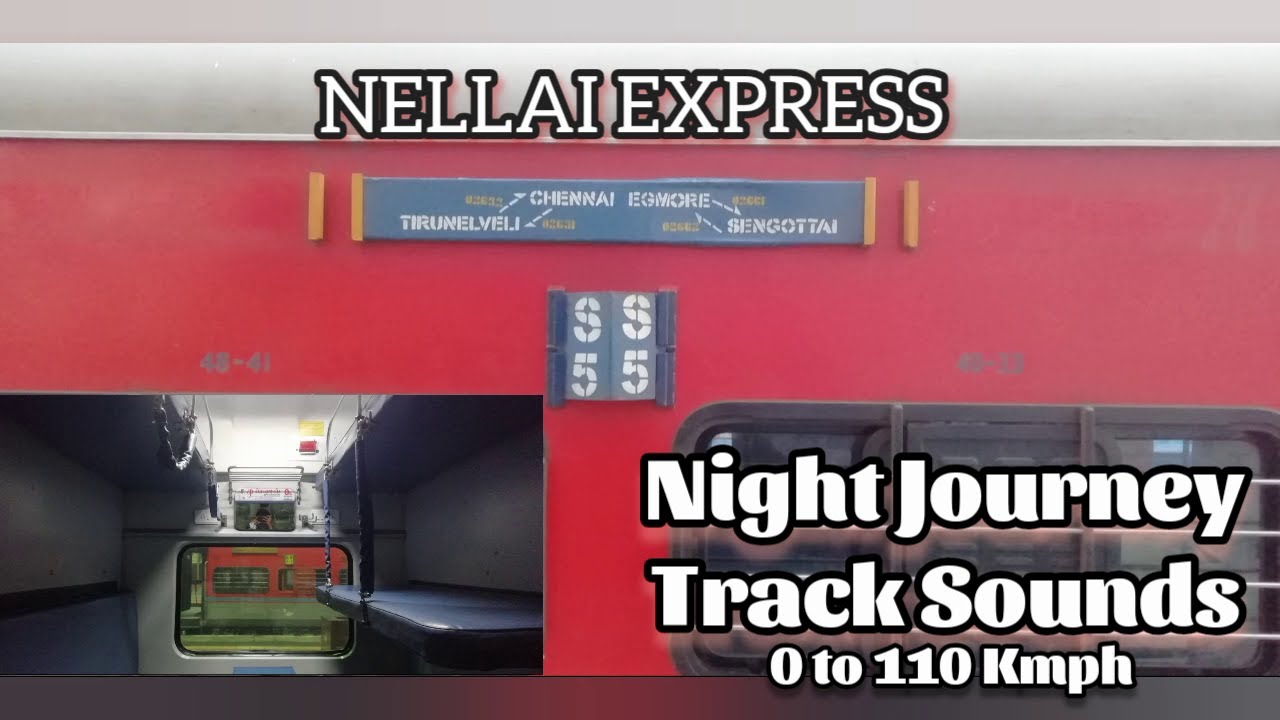 Lovable LHB TRACK SOUNDS with WAP 7 ROYAPURAM Aggression | NELLAI EXPRESS NIGHT JOURNEY at 110 Kmph