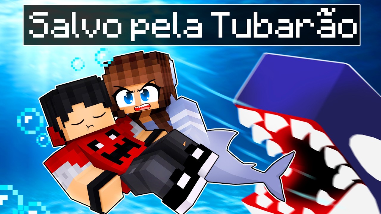 P3DRU foi salvo pela GAROTA TUBARÃO no Minecraft