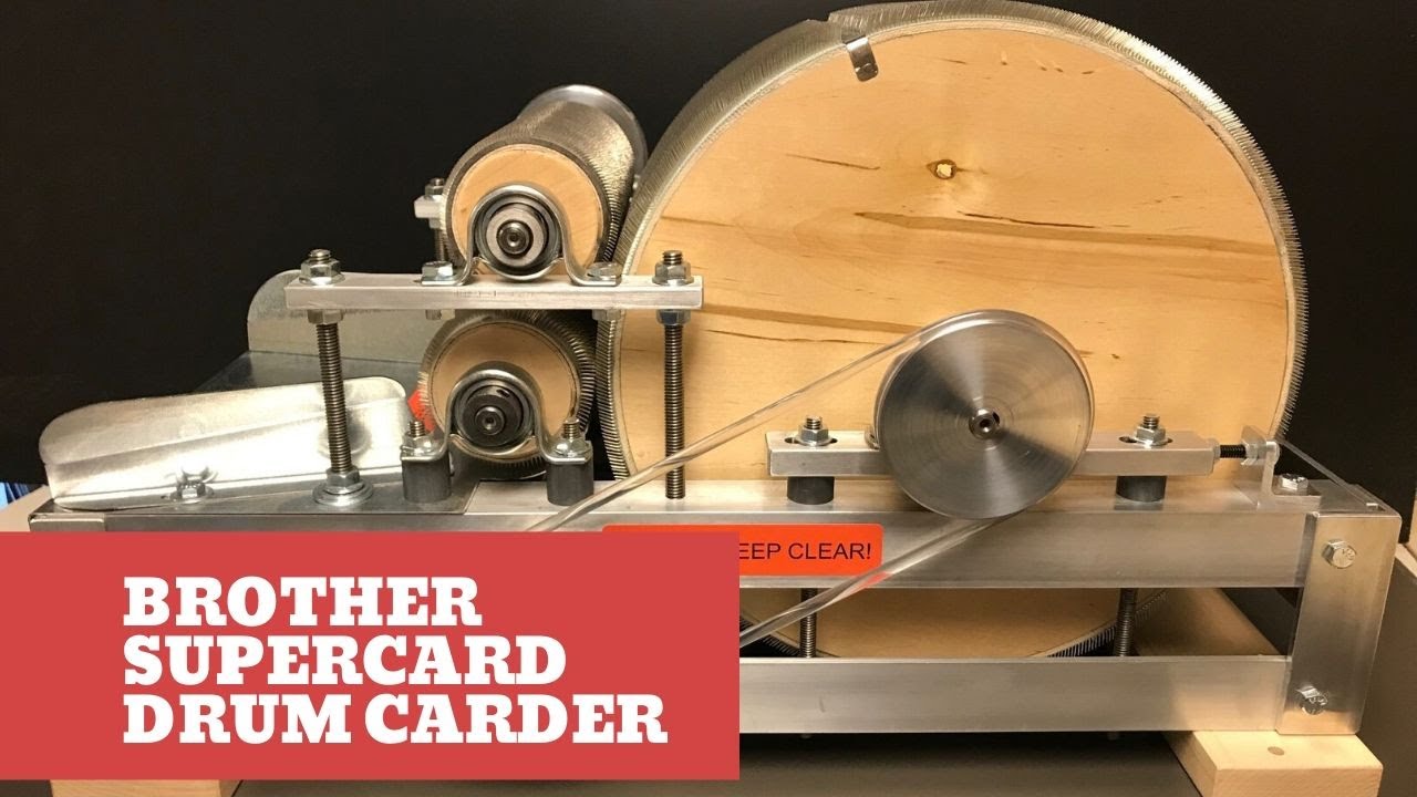 Brother Supercard drum carder - Camaj Fiber Arts. I call it the big daddy carder