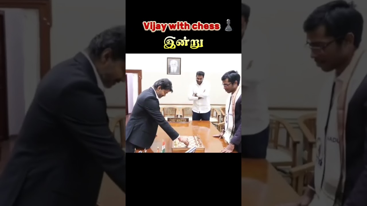 😳🤯 Thalapathy play in chess game 😍 #vijay #viral #chess #play #cm
