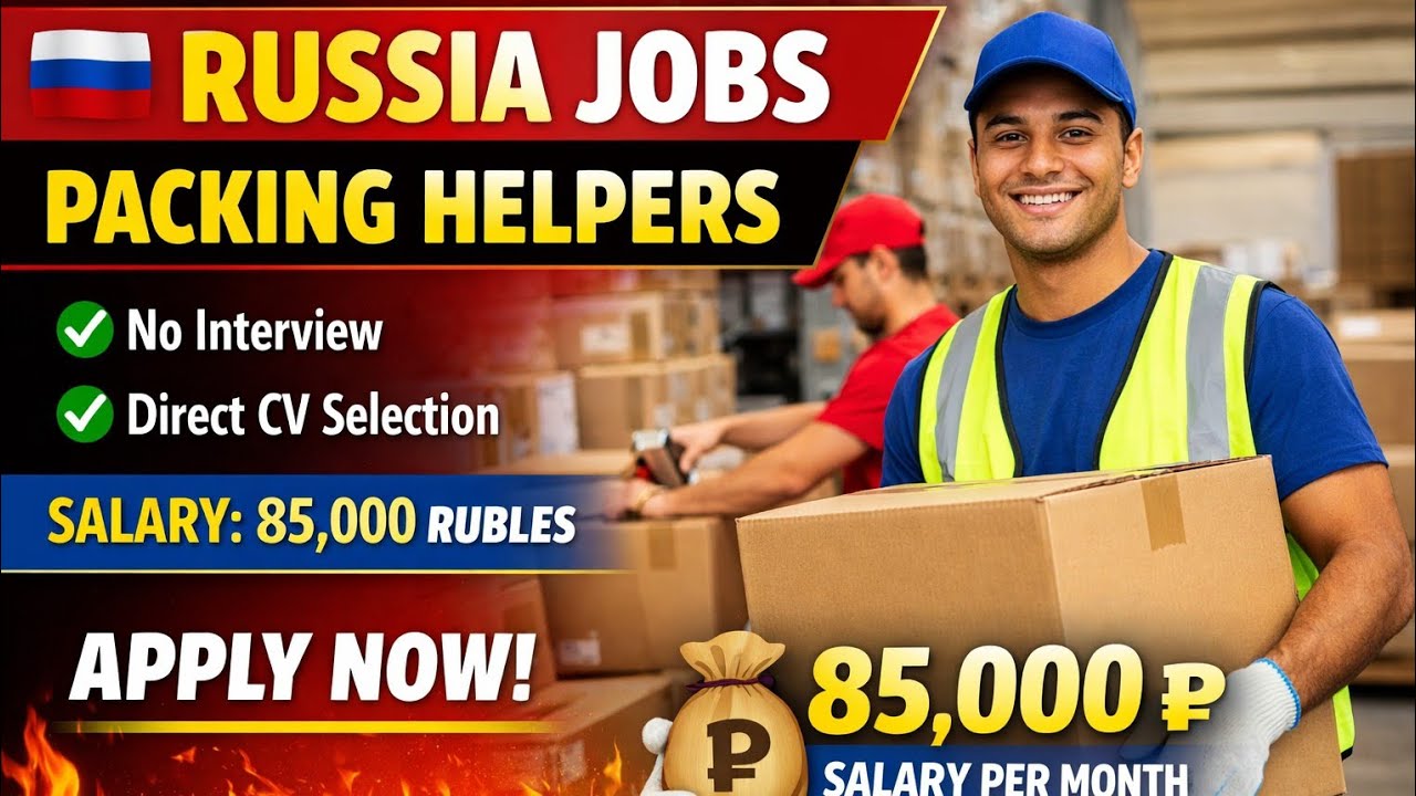 Russia Jobs 2026 🇷🇺Packing Helper Vacancy 📦Salary: 85,000 Rubles 💰No Interview | Direct Selection