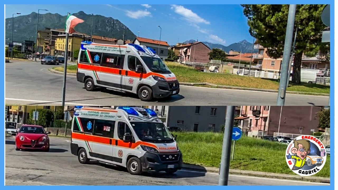 Lecco-Arrivo Ambulanze Volontari del Soccorso Calolziocorte (Volcal107 & Volcal202) in emergenza 🚨 