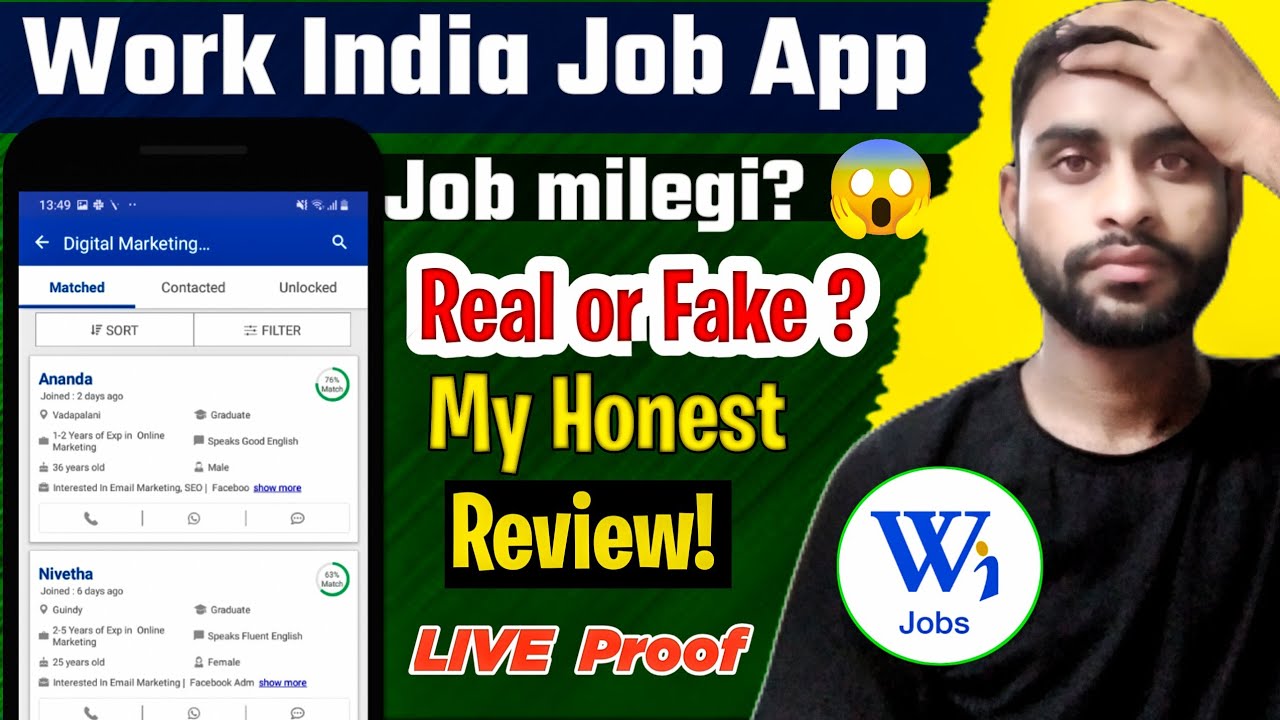 Best App for Job Search for Freshers | Work India App Full Tutorial