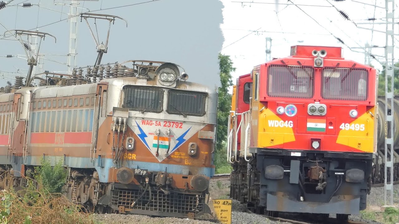Heavy GOODS TRAIN in India | DIESEL vs ELECTRIC Malgadi Train | Train Videos Indian Railways