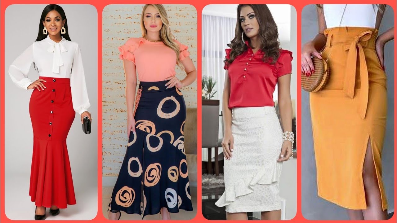 gorgeous 💞beautiful skirt design ideas - midi high waist skirt's ideas
