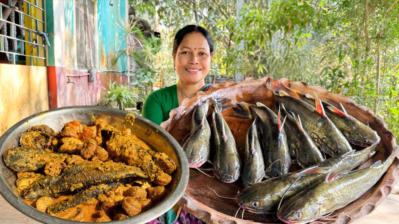 নদীর বড় বড় টেংরা মাছের ঝাল বাটনা | কম মসলায় এমন স্বাদের মাছ আগে খাইনি | Village Style Fish Curry