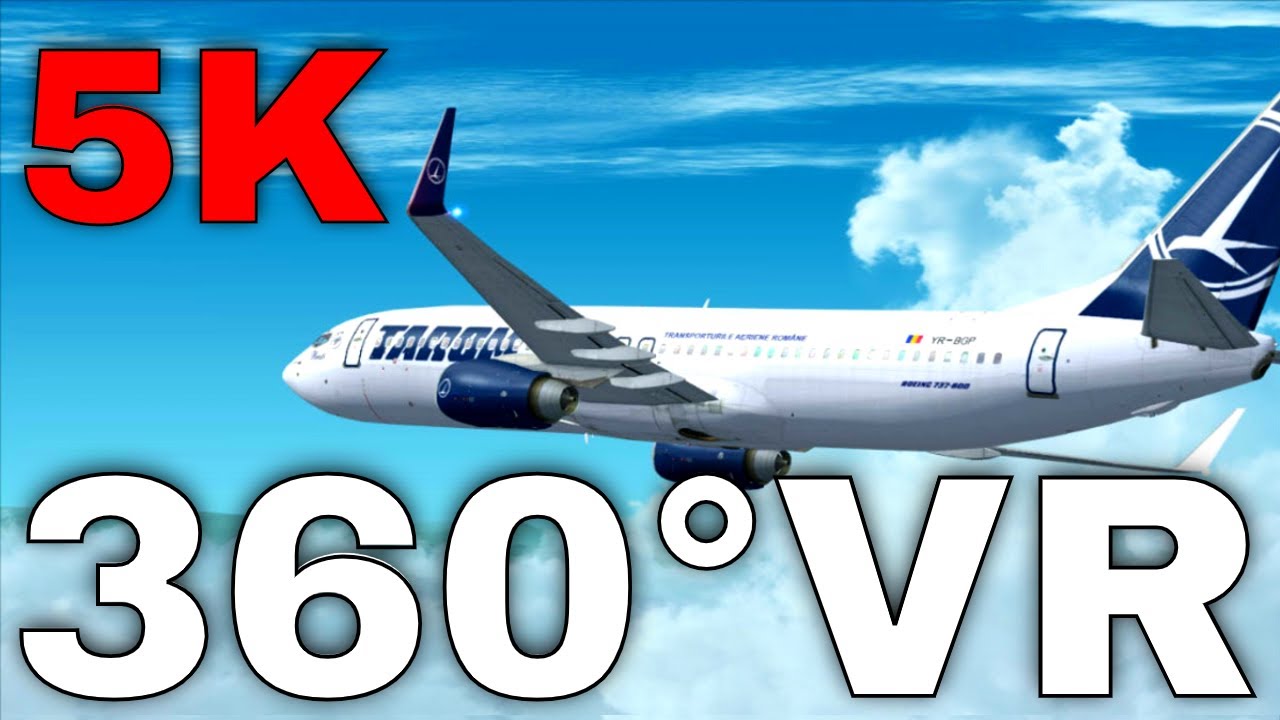 360&deg; VR Fly TAROM from Bucharest Henri Coanda International Airport OTP Virtual Real HD 4K