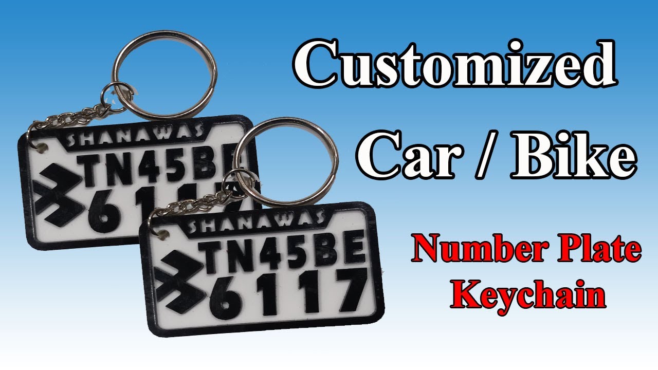 Customized Car Bike Number Plate Keychain