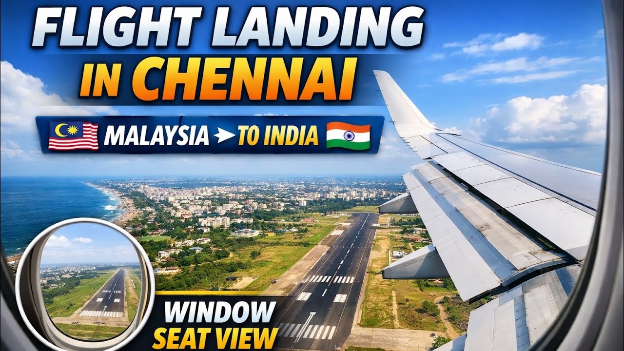 ✈️ Flight Landing in Chennai | Daytime Window Seat View | Malaysia to India @snmshine 