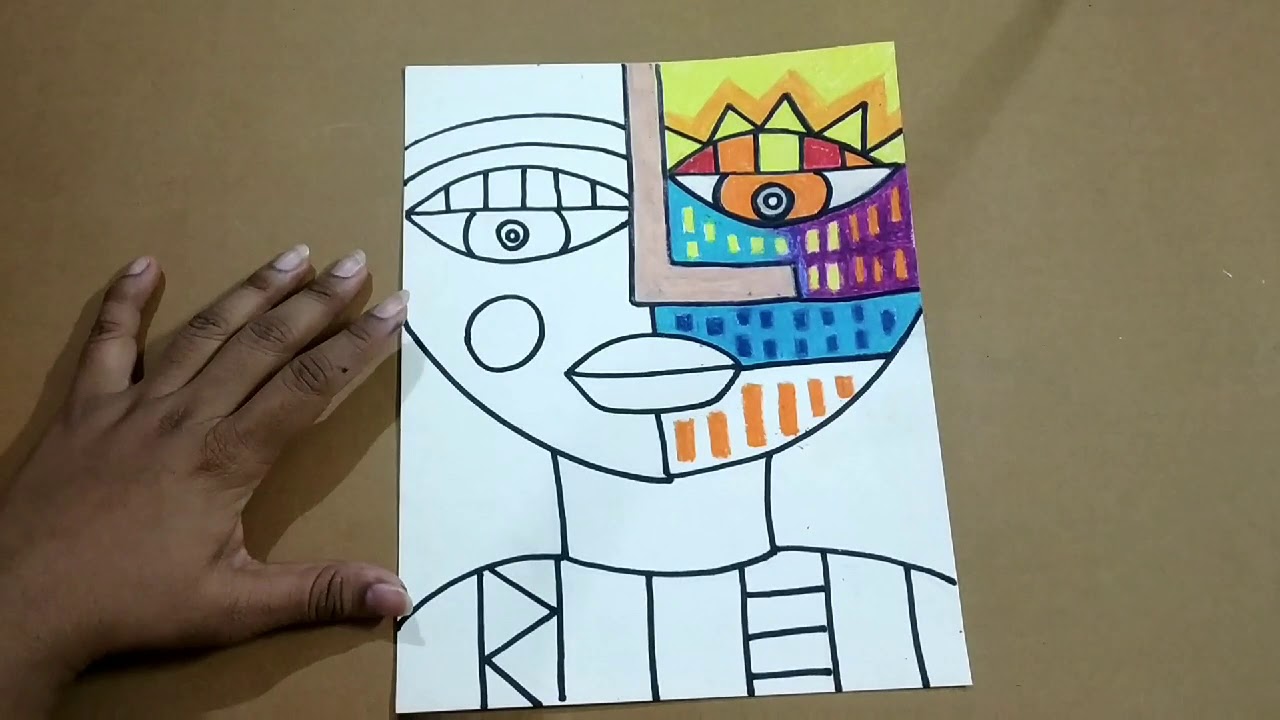 How to make Abstract painting# easy abstract art for kids # easy face abstract art