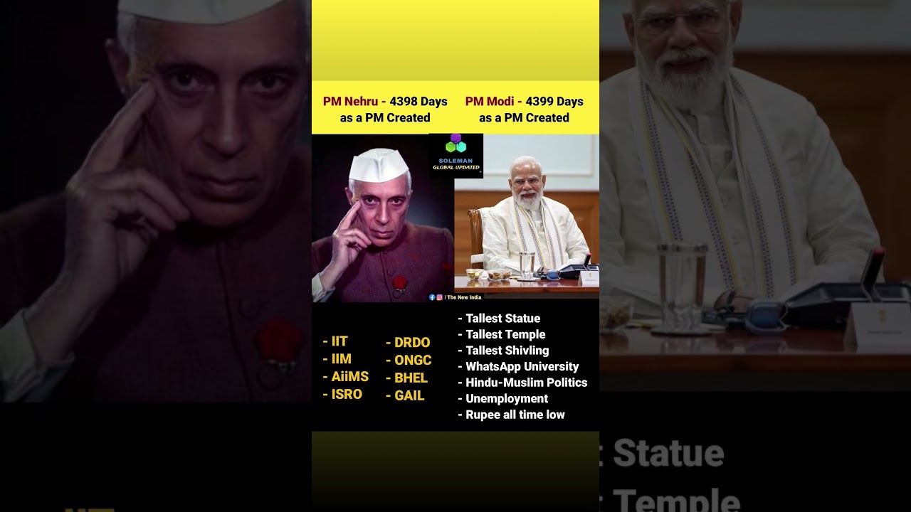 🔥 Nehru vs Modi: 4398 vs 4399 Days as PM | Development Comparison Debate
