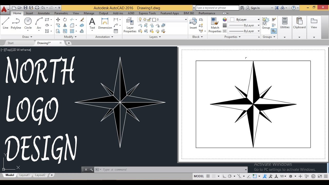 How to Draw a North symbol in Autocad easly.