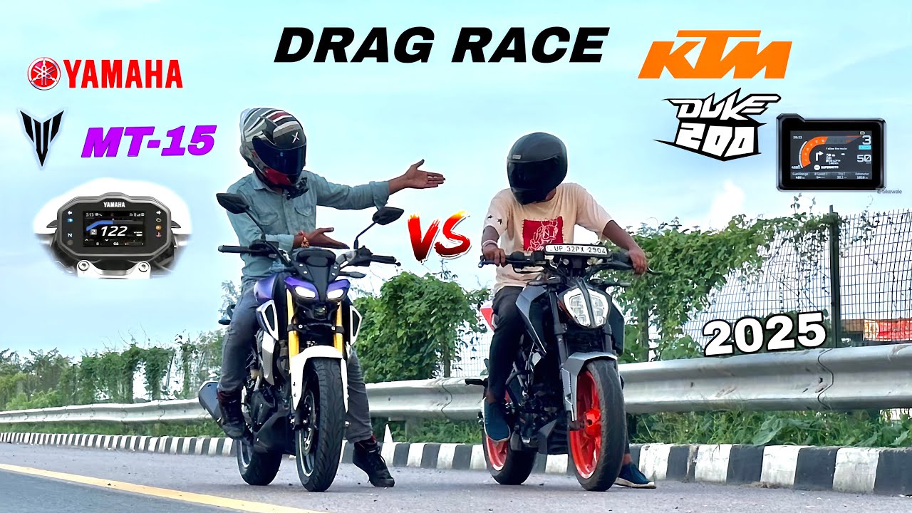 Yamaha mt15 2025 model vs ktm duke 200 2025 | drag race 😱