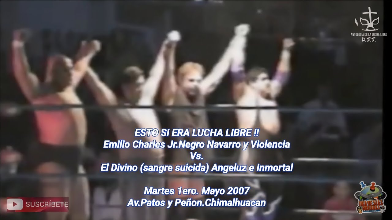 ESTO ERA LUCHA LIBRE ,Emilio Charles Jr.Negro Navarro y Violencia Vs.El Divino(sangre suicida)y Cia.