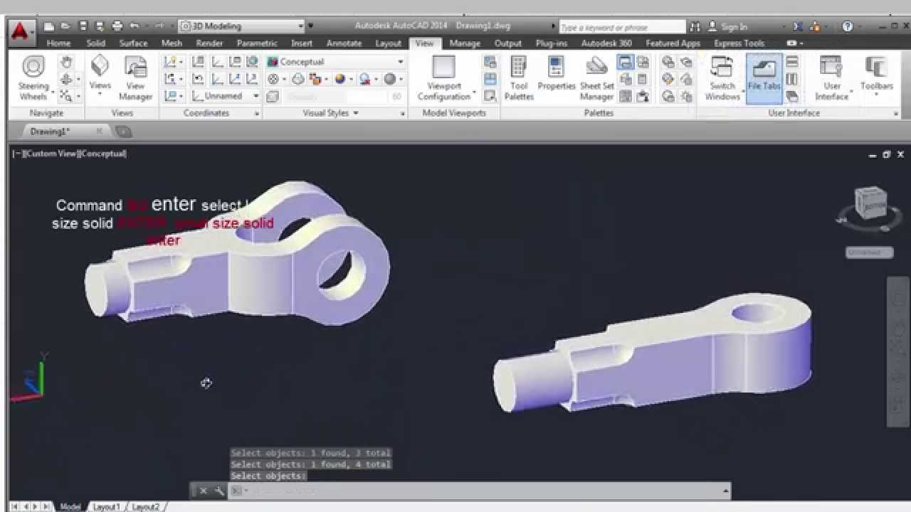 Tutorial knuckle joint AutoCAD 3D