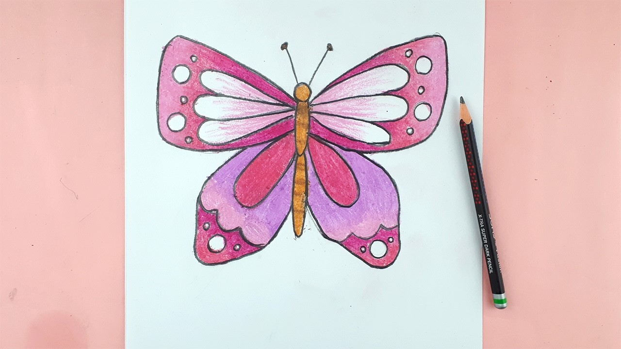 Very easy Butterfly drawing || How to draw butterfly for beginners || Easy drawing Step by step