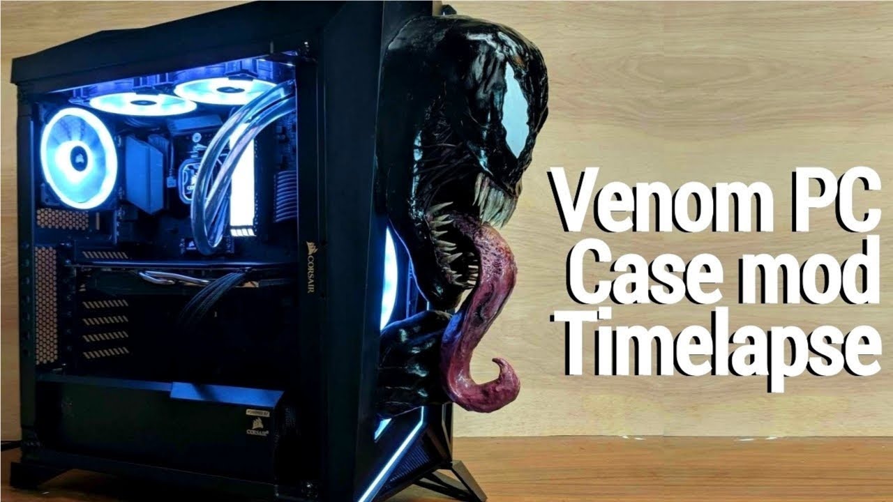 Custom Venom themed PC - Case mod timelapse