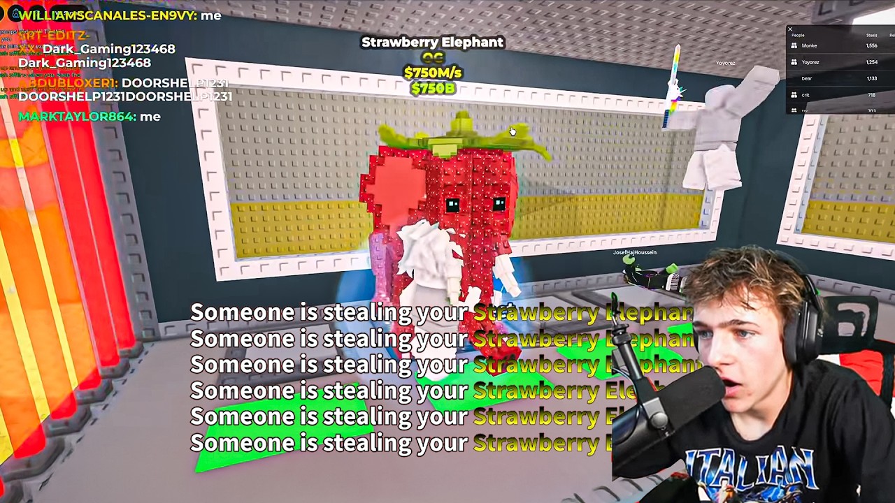 joining a public server with a strawberry elephant