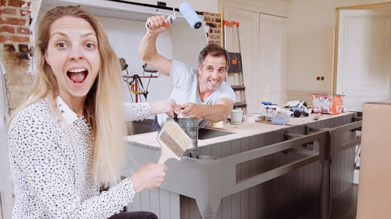 Building the perfect DIY KITCHEN ISLAND for our French Chateau - Paint Wars.