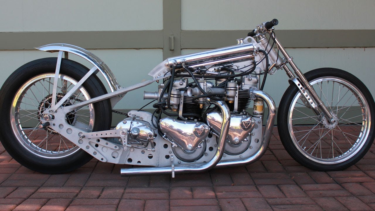 Twin Engine Motorcycle Dragster Stage Fright Triumph Bonneville Tiger T110 T120