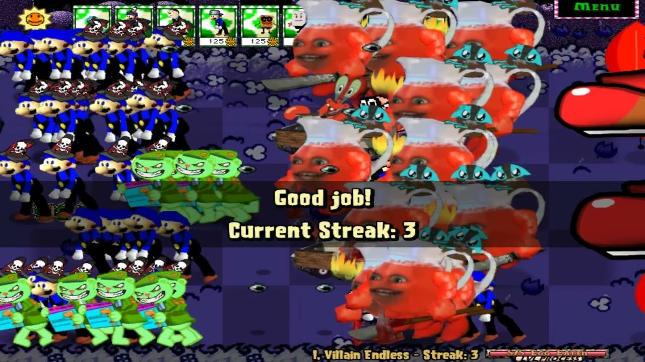 Plants Vs Zombies - PVZ Mod - Yoshis Island Vs YouTube Villains (I. Villain Endless)