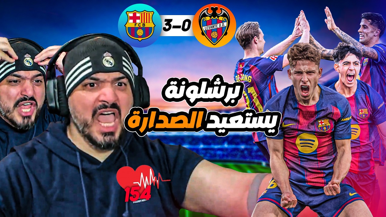 🚨ردة فعل القوي على اهداف برشلونة و ليفانتي بالجولة 25🚨