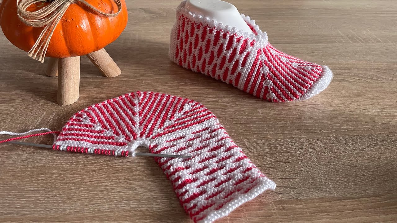 İki şiş patik modeli PART1 (Açıklamayı okuyun) #crochet #knitting #patik