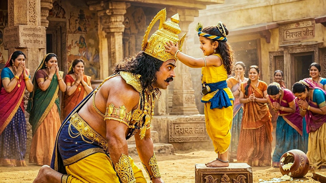 छोटे कान्हा ने अचानक राजा के सिर पर रख दिया मुकुट | यशोमती मईया के नंदलाला | Shree Krishna Leela