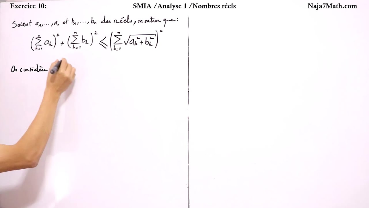Exercice 10 (Bac+1) (Analyse1 - Nombres réels)