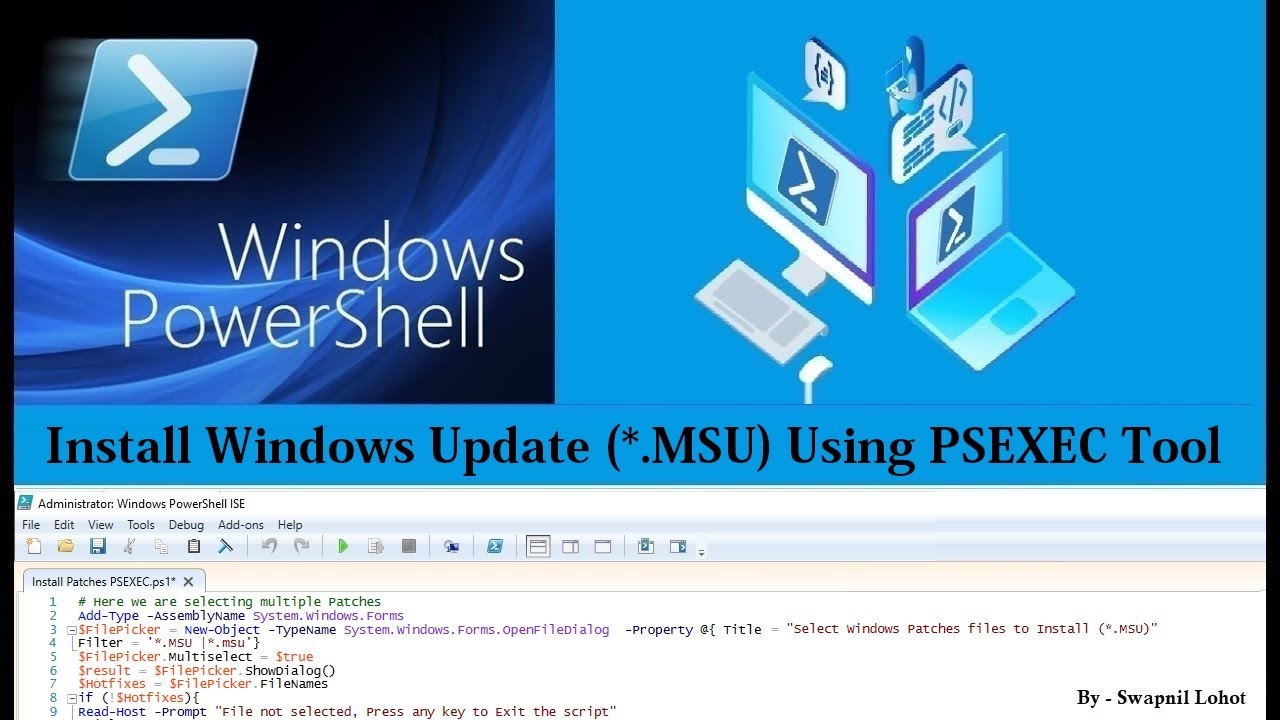 PowerShell How To Install Windows Update (*.MSU) Using PSEXEC Tool on Multiple Computers - PART 2