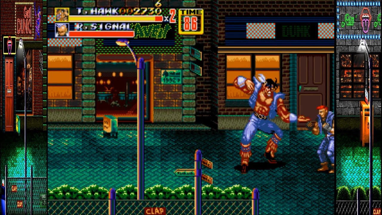Streets of Rage 2 Street Fighter Edition: T Hawk gameplay
