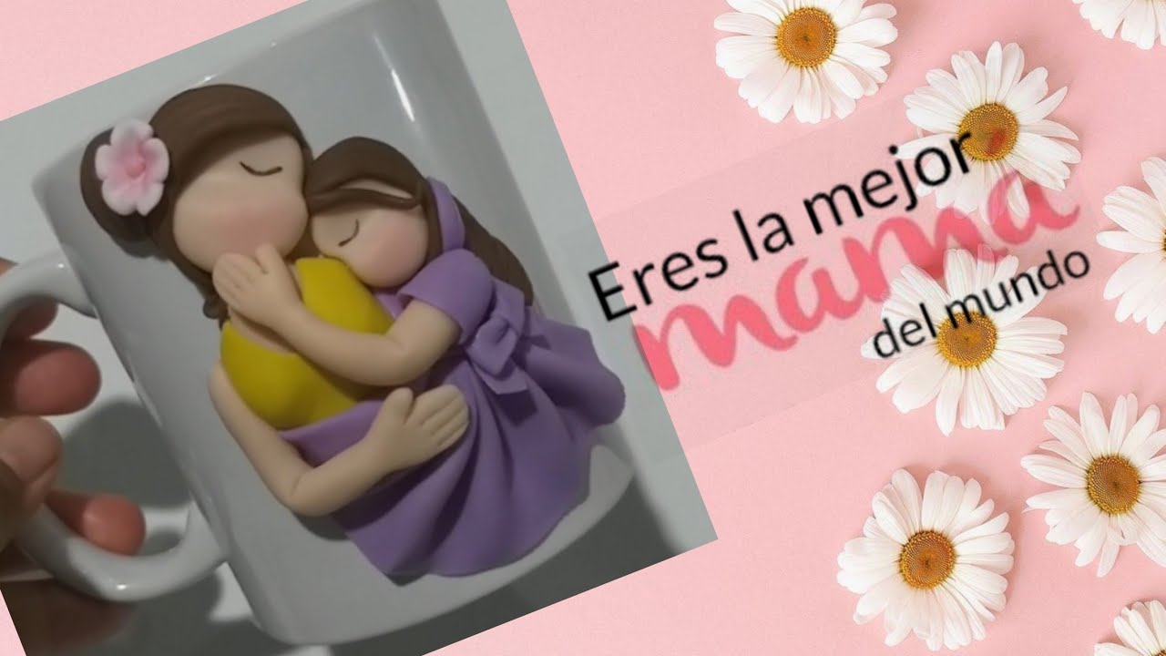 Elaboración de taza para mamá, diseño en Porcelana Fria/ Regalo original para mamá.