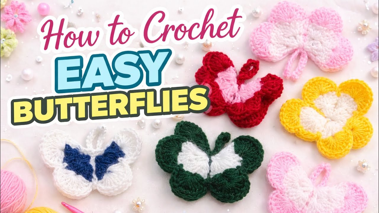 Easy Crochet Butterfly 🦋 | Beautiful Woolen Butterfly for Beginners/ आसान क्रोशिया बटरफ्लाई 🦋