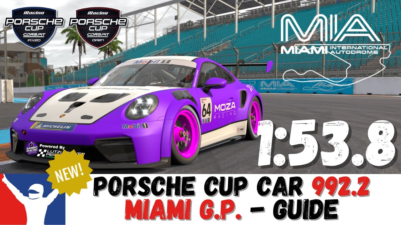 iRacing Porsche Cup 992.2 Miami Guide 1:53.9 How to Porsche Cup Miami Track Guide & Setup