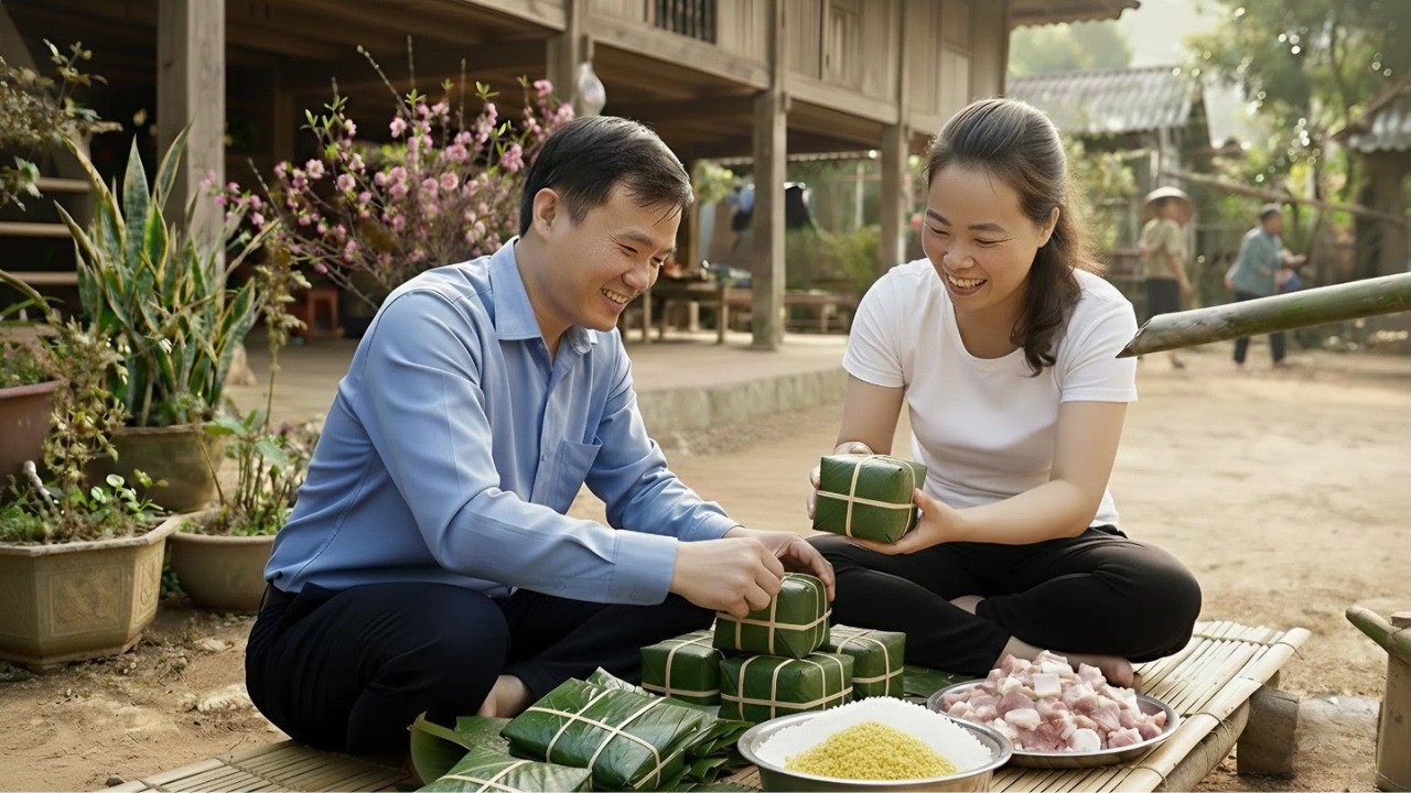 With the Lunar New Year approaching, Robert and Mai are making banh chung #greenforestlife