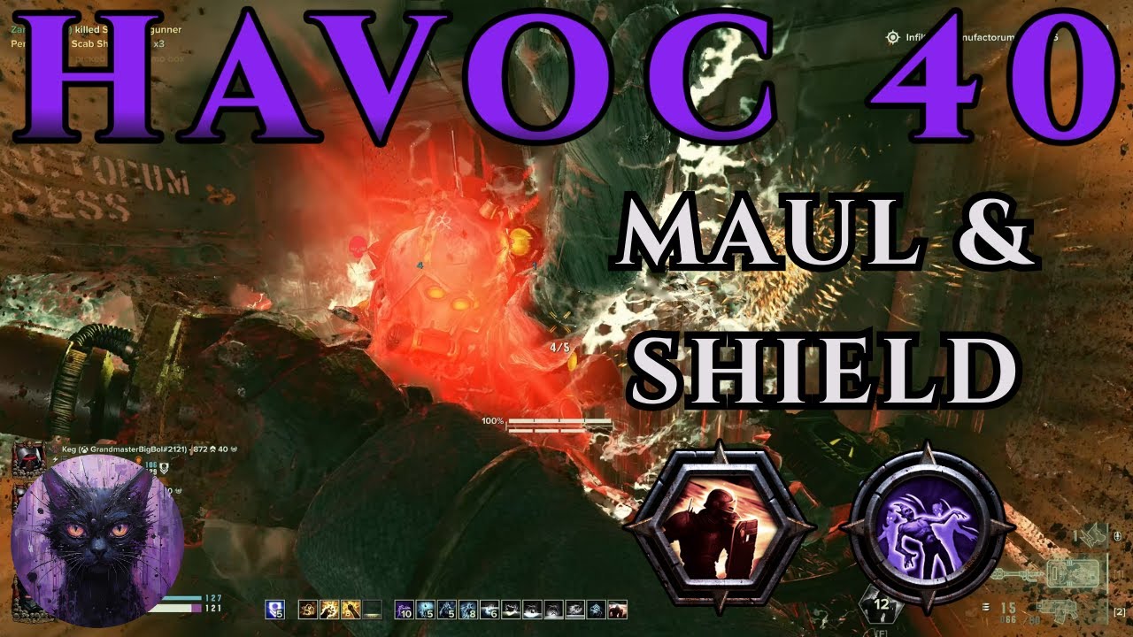 Arbites - Shock Maul & Shield Mk VI & Bolter | Havoc 40 Gameplay | Consignment Yard | Darktide