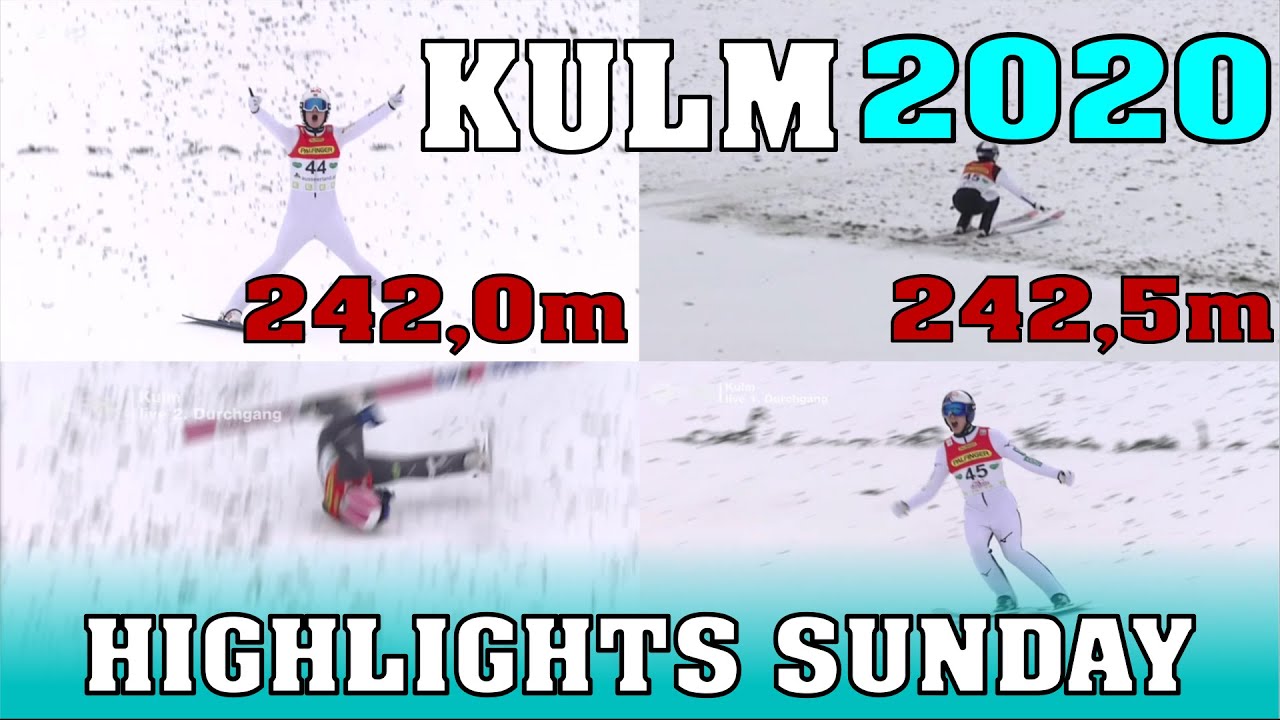 Skifliegen Kulm 2020 Sonntag Highlights / Kobayashi 242,5m / Koudelka Stürzt / 2. Durchgang abgesagt