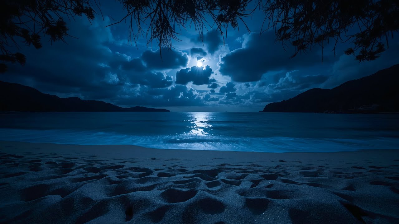 Calming Ocean Waves for Deep Sleep 🌊 Night Surf Sounds | Stress Relief & Total Relaxation