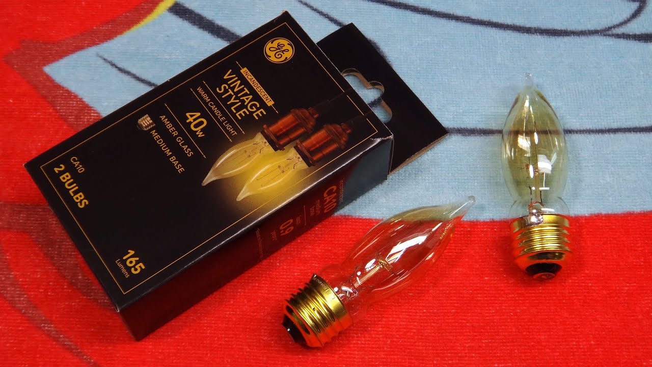 GE Vintage CA10 Flame 40watt Incandescent Light Bulbs