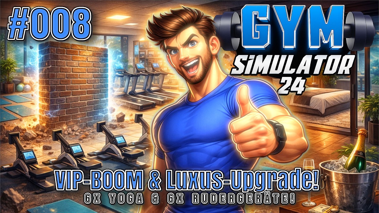 6x Yoga & 6x Rudergeräte! 💪 VIP-BOOM & Luxus-Upgrade! | Gym Simulator 24 #008