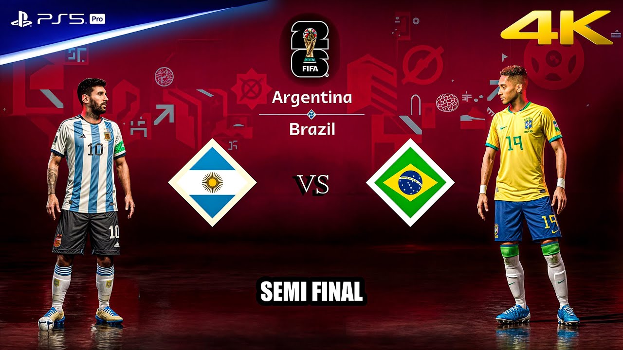 Argentina vs Brazil | Messi vs. Neymar | FIFA World Cup Semi Final | PS5™ Pro [4K60]