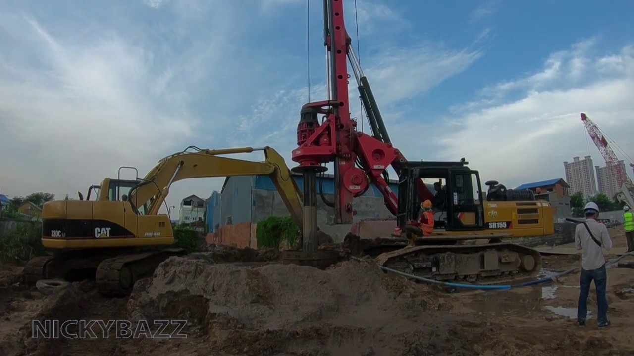 Unbox New machine SANY SR155 PILE DRILLING RIG At Work Side