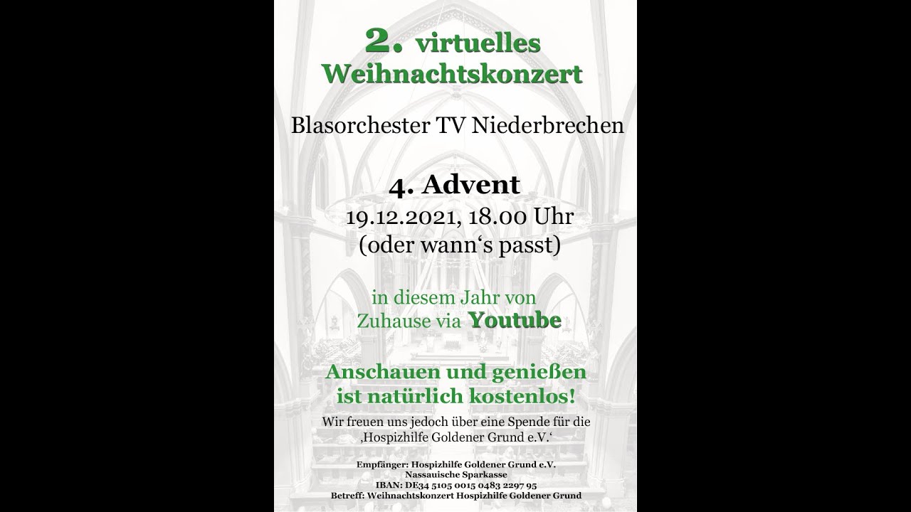 2. virtuelles Weihnachtskonzert des Blasorchester TV Niederbrechen 2021
