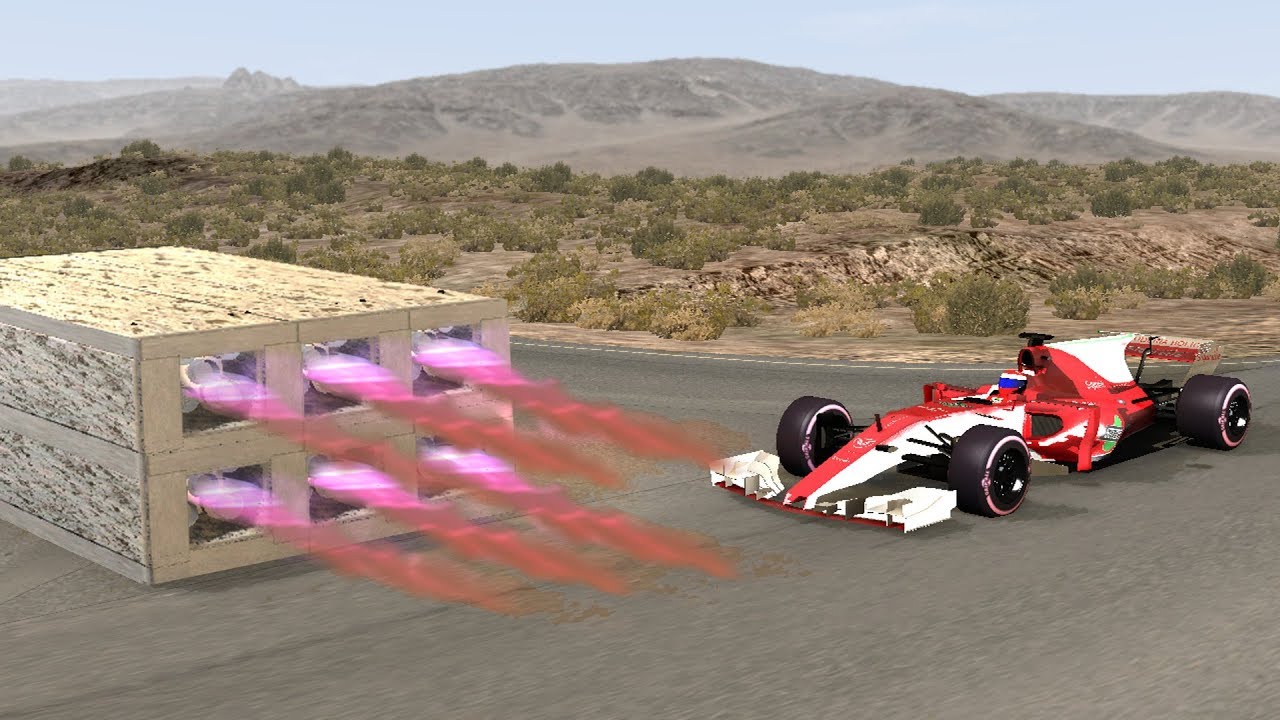 Rocket Thruster Wall against Cars - beamng drive