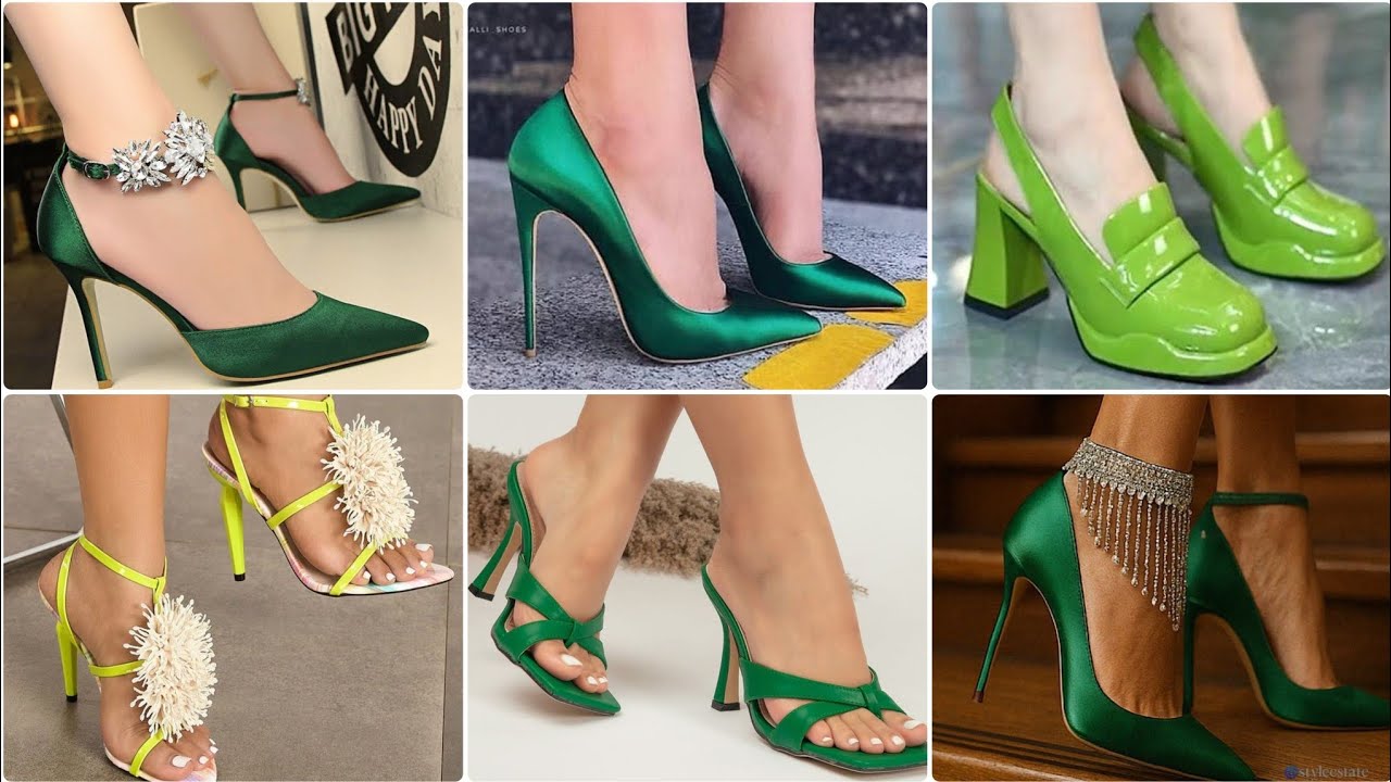 2025 STYLISH 👠GREEN MOST TOP COMFORTABLE  FOOTWEAR SHOES LATEST TRENDING SHOES