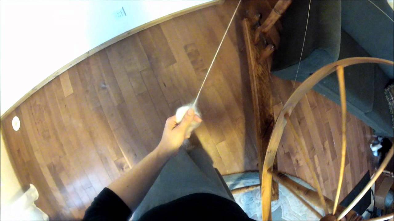 Drafting from the fold - Great Wheel Spinning